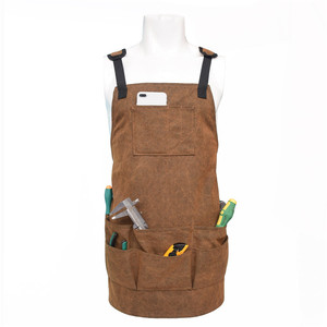 Delantal de lona para herramientas con múltiples bolsillos para electricistas, traje de trabajo, diseño con correa para el hombro, color lodoso - Product Image 1