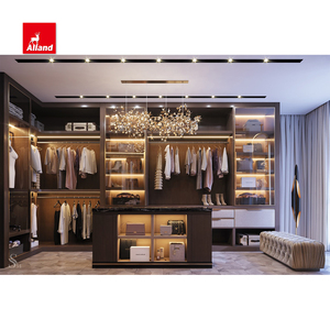 AllandCabinet <span class=keywords><strong>Armoire</strong></span> de rangement pour coiffeuse à portes coulissantes <span class=keywords><strong>avec</strong></span> <span class=keywords><strong>porte</strong></span> en verre et îlot Placard de luxe pour chambre - Product Image 1