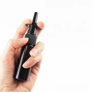 PET boş Amber 1oz 30ml burun sis sprey şişeleri 18/410 siyah pompa püskürtücü ince sıvı ilaçlar ekran baskılı - Product Image 4