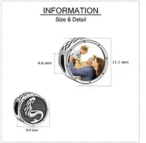 Đồ trang sức làm DIY S925 Sterling <span class=keywords><strong>Silver</strong></span> bạc oxy hóa Nàng Tiên Cá Tùy chỉnh hình ảnh hình ảnh quyến rũ hạt - Product Image 2