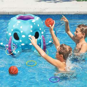 Set de Baloncesto Inflable para Piscina con Forma de Pulpo y Juego de Lanzamiento de Anillos, Material de PVC, Plegable y Ligero, para Todas las Estaciones - Product Image 6