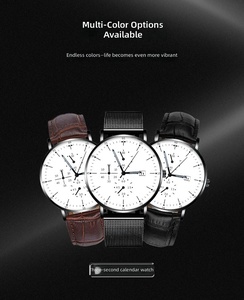 <span class=keywords><strong>Orologio</strong></span> al Quarzo da <span class=keywords><strong>Uomo</strong></span> Ultra Sottile <span class=keywords><strong>con</strong></span> <span class=keywords><strong>Cinturino</strong></span> <span class=keywords><strong>in</strong></span> <span class=keywords><strong>Pelle</strong></span>, Calendario e Luce Notturna, Ecologico - Product Image 4