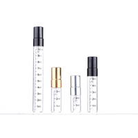IBELONG Mini petites bouteilles de testeur d'échantillons de pulvérisation de parfum graduées vides transparentes de 2ml 3ml 5ml 10ml avec bouchon en or