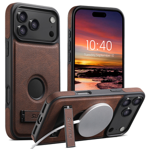 SUTENI <span class=keywords><strong>iPhone</strong></span> 18 Pro Max Telefoonhoesje Stand Magnetisch Draadloos Opladen Mat Zacht Luxe Kunstleer 17 16 Plus 15 14 13 <span class=keywords><strong>12</strong></span> - Product Image 1