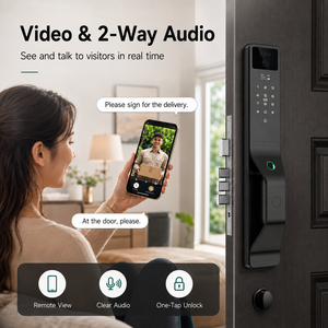 Serrure de porte intelligente à empreinte digitale numérique 2026 Tuya WiFi avec reconnaissance faciale 3D, interphone vidéo, carte mémoire cloud, pour acier/bois, sécurité domestique - Product Image 2