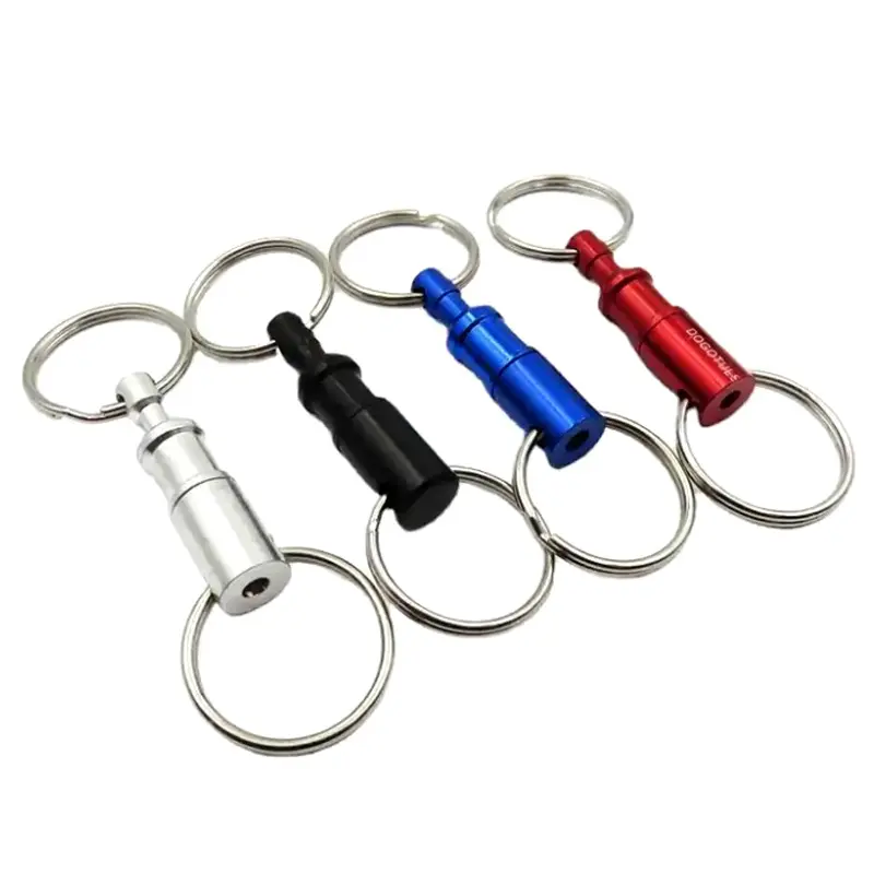 Multi Pull-Apart removível anel chave prático liberação rápida Pull-aberto chaveiro liga de alumínio duplo destacável Keychain