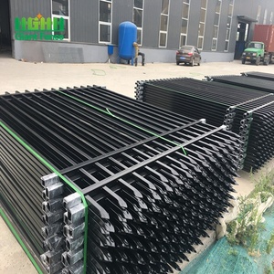 Dễ dàng cài đặt sơn tĩnh điện hàng rào sắt rèn <span class=keywords><strong>2.4m</strong></span> cổng đường lái xe cho an ninh nhà và trang trí vật liệu khung thép - Product Image 2