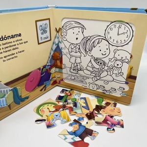Carta artistica personalizzata cartone animato apprendimento animale educativo Puzzle libro <span class=keywords><strong>ragazzi</strong></span> e ragazze giocattoli di cartone - Product Image 4