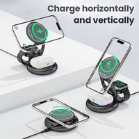 Nouveautés 2026 : Chargeur sans fil 3-en-1 pliable à 360° magnétique multifonction pour téléphone, écouteurs et montre connectée