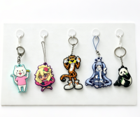 Porte-clés personnalisé en PVC 3D |   OEM résistant à la décoloration, simple face, pour le merchandising et les événements d'anime |   Époxy enduit imperméable et durable