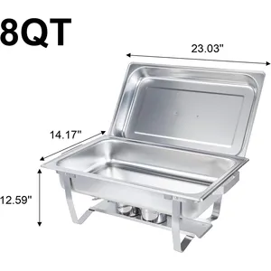 Chafing Dishes Buffet Set Catering Equipment Buffet 8QT Stainless Steel Chafers Food Warmer Trays For Buffets Parties