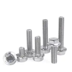 M8 Factory Direct 304 Stainless Steel Flange Outer Hexagon Bolt A2-70 With Non-slip Teeth Bolt