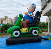Poupée gonflable Abraham de 3,5 m sur trottinette, personnage de dessin animé pour fête d'anniversaire