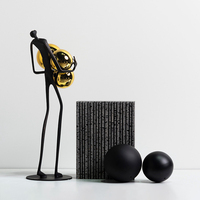Escultura Abstracta Contemporánea de Bola Dorada Simple, Artesanía de Metal para Decoración del Hogar, Estatua de Lujo para Hotel