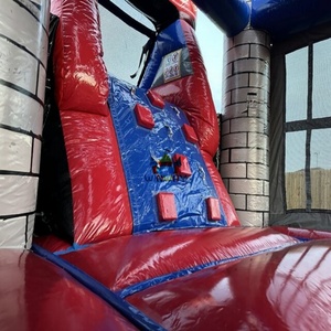 Structure gonflable commerciale blanche pour adultes, combo château gonflable et toboggan 4-en-1 (voiture/maison de prison), en PVC, garantie 3 ans - Product Image 4