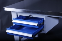 Banc de travail en acier inoxydable personnalisé à chaud avec tiroir à double couche Garage de tri industriel ESD pour l'entretien de l'électronique