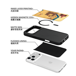 Funda para Teléfono AG Feeling Black Edge con Diseño de Oso Pizza Dorado para iPhone 17, 17 Pro Max, 16 Pro, 15, 15 Pro Max, 15 Pro, 14 Pro Max, Carcasa Magnética - Product Image 2