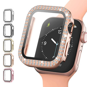 Étui de protection rigide en PC avec double rangée de cristaux et diamants pour <span class=keywords><strong>Apple</strong></span> <span class=keywords><strong>Watch</strong></span> Series P 8 7 6 5 4 <span class=keywords><strong>3</strong></span> pour femmes - Product Image 5