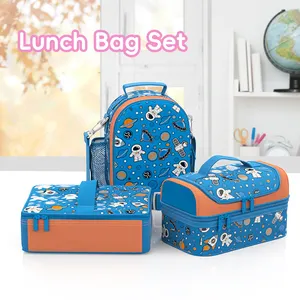 2023 Good Quality Custom Prints Supplies Custom Pen Bag School Bag And Lunch Bag Set For Kids