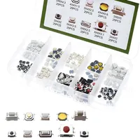 Kit de 250 boutons poussoirs en plastique pour télécommande de voiture avec micro-interrupteurs tactiles, emballé en boîte