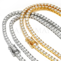 Cadermay – Bracelet et collier de Tennis en Moissanite, prix de gros, 2mm, 3mm, 4mm, S925, tendance, Hip Hop, chaîne glacée