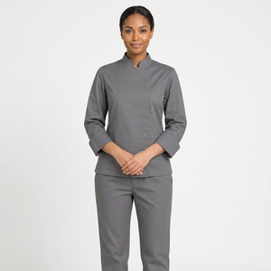 Uniforme de cuisine 100% coton à manches longues, vêtements de travail respirants pour le personnel des restaurants et des hôtels, fabricant en gros OEM - Product Image 1