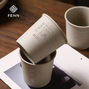 Tazza da Caffè in Ceramica Minimalista <span class=keywords><strong>Giapponese</strong></span> FENN con Logo Personalizzato al Laser, a Forma di Bicchiere di Carta, Non Smaltata, Senza Manico, in Argilla, Ideale come Regalo - Product Image 4