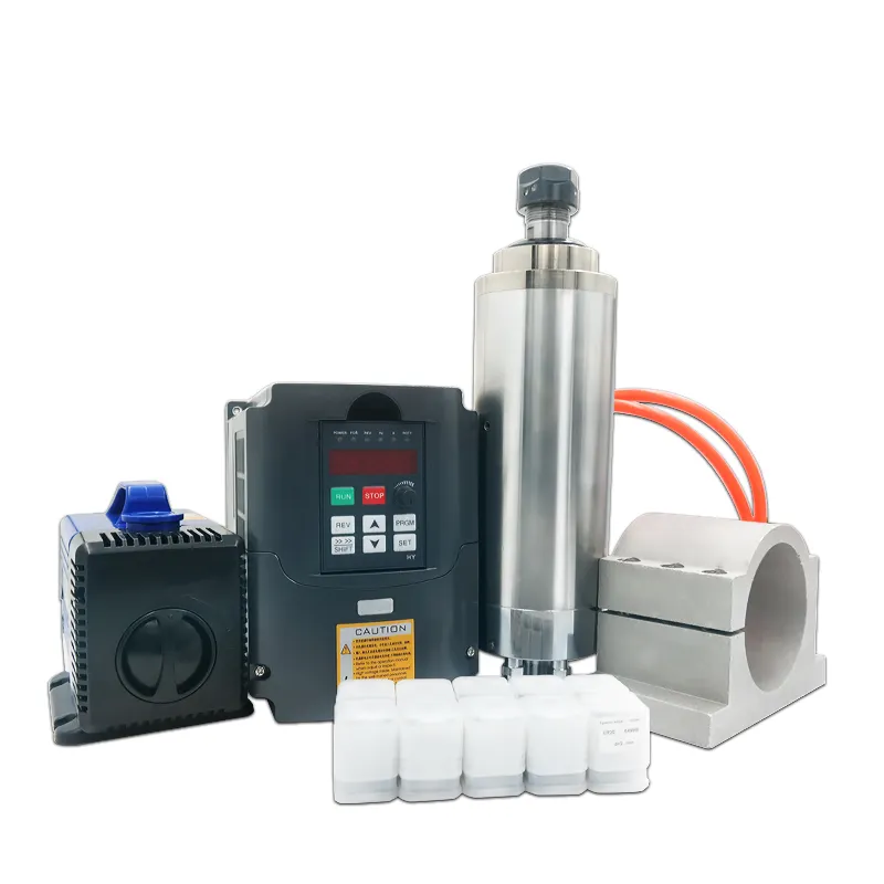 Kits Do Eixo Refrigerado A Água 3kw Eixo + 3KW 3KW inversor + conjuntos 1 ER20(1-13mm)+ 80w bomba de água + grampo do eixo 100 milímetros + 5m tubos