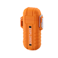 Nouveau briquet de camping étanche extérieur électronique USB chargeant Double arc lampe de poche Mini briquets