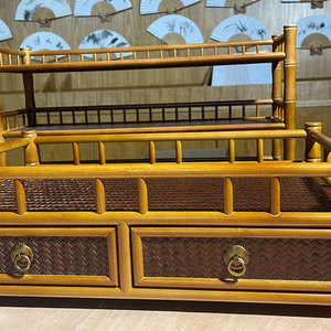 Bamboo <b>Teacup</b> Rack Double Layer Storage Desk Organizer Classical Chinese Style Tea Set Stand - Product Image 2