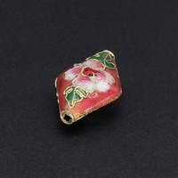 Perle d'espacement traditionnelle en filigrane cloisonné argenté-bleu, haute température, pour accessoires de bijoux DIY, 20*14mm
