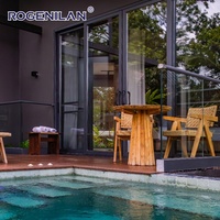 Fournisseur chinois Rogenilan, portes coulissantes en aluminium à double vitrage, fenêtres extérieures, portes coulissantes vitrées trempées pour villa
