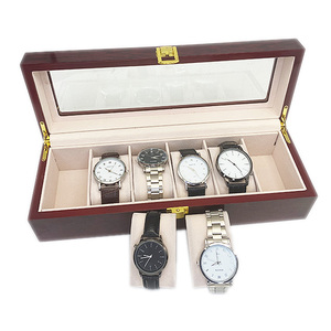 Boîte à <span class=keywords><strong>montre</strong></span> de poche rectangulaire en bois de luxe personnalisée avec gravure, emballage cadeau réutilisable à 6 emplacements pour hommes, OEM/ODM disponible - Product Image 2