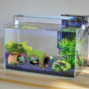 Kunststof rotstuin decoratieset voor <span class=keywords><strong>aquarium</strong></span> met mos, paddenstoelenhuisjes en ornamenten.  Groothandel online verkrijgbaar. - Product Image 2