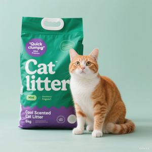 Sacchetto Personalizzato per Lettiera per Gatti Biodegradabile 10kg 20kg 25L Confezione in Carta per Pellet di Tofu e Argilla Sacchetto Riutilizzabile con Manico - Product Image 1