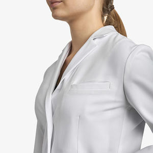 Bata de laboratorio médico ajustada con logotipo personalizado para mujer uniforme de médicos alto personalizado Spandex de moda para uso hospitalario - Product Image 6