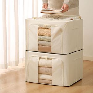High-capacity Wardrobe Organize Visual Window Clothing <b>Storage</b> <b>Box</b> Clothes <b>Storage</b> Bins with Metal Frame - Product Image 6