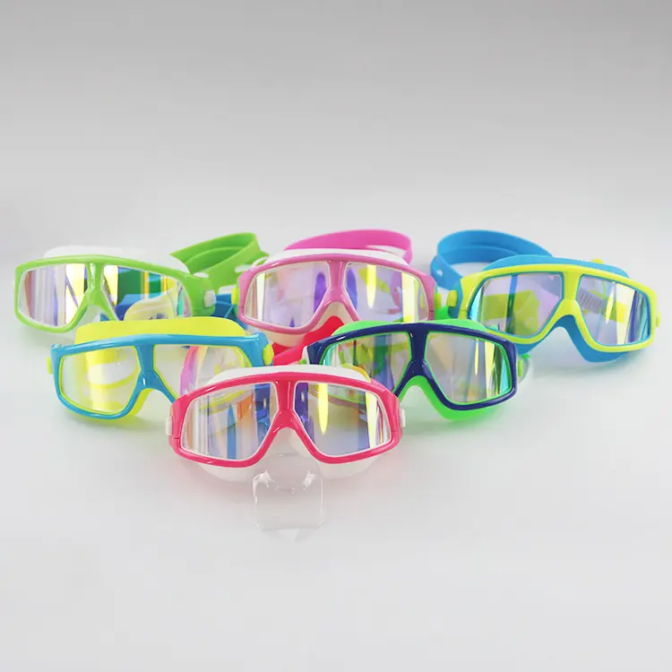 Silicone Swimming Goggles ItemとLatex Head Strap Material Children Swimming Goggles