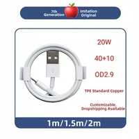 Kabel USB ke L 2A Pengisian Cepat Berkualitas Tinggi 1M untuk iPhone 14 13 12 11 10 8 7 6 Pro Max XS XR