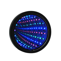 Veilleuse LED 3D tunnel à miroir infini, moderne, noire, en plastique, à changement de couleur, pour maison intelligente, fonctionnant sur piles, pour usage résidentiel (vente en gros)