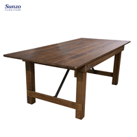 Tables pliantes de ferme en bois massif, style moderne, vente chaude, pour mariage, banquet, événements, utilisation en extérieur
