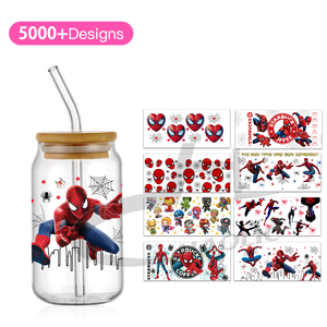 Listo para enviar 16oz UV DTF Cup Wraps Kids <span class=keywords><strong>Super</strong></span> Hero UV DTF Wraps para tazas Dibujos animados UV DTF Cup Wrap Transferencias - Product Image 1