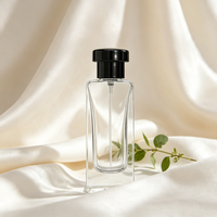 Flacons de parfum en verre de luxe 50 ml / 17 oz, flacons vaporisateurs rectangulaires en verre vides avec bouchon pompe, flacons de parfum en verre sur mesure
