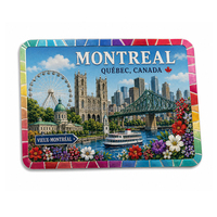 Neuer Stempelförmiger Kanada-Stadt-Folien-Kühlschrankmagnet Kundenspezifisch Bedruckter Aluminiumfolie Touristen-Souvenir Kühlschrankmagnete Montreal