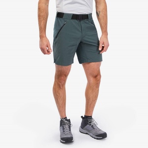 Shorts de randonnée pour hommes en velours côtelé, décontractés, extensibles, à séchage rapide, performants, avec poches et ceinture, gris foncé et vert - Product Image 1