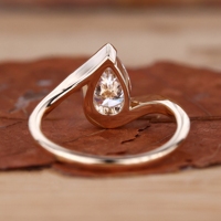 Anillo de Compromiso Solitario con Diamante Cultivado en Laboratorio, Corte Pera, Personalizado, Oro Amarillo Sólido de 14K/18K, Certificado IGI, Claridad VVS, CVD/HPHT
