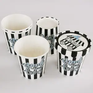 80 Cc Food Grade Zacht Papier Aangepaste Ijs Cup 2 Oz Populier Kleurrijke Wegwerp Icecream Cups 4 Met Deksel