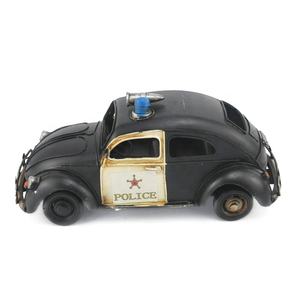 Noir Rétro Police Voiture Modèle Décoration Créative Bureau À Domicile Décor Vintage Souvenirs Faits À <span class=keywords><strong>La</strong></span> Main En Métal Embellissements Pour L'artisanat - Product Image 3