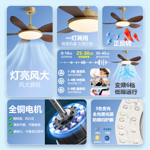 <b>Ceiling</b> <b>Fan</b> Light With Led 3 5 Blades Silent Home Use For Living Room Dining Room Bedroom Fixed Blade <b>Fan</b> Light - Product Image 2