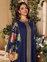 2025 nouveauté Abaya femmes Patchwork fleur manches Sequin femmes musulmanes Robe broderie EID Abayas Robe Femme